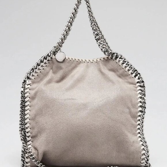 Stella McCartney Grey Shaggy Dear Faux-Leather Mini Falabella Bag - Picture 1 of 10